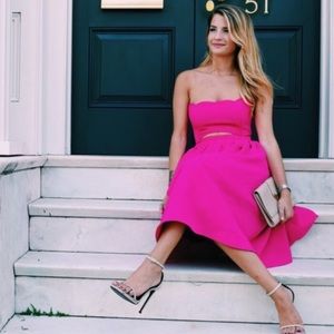 Pink Southern Charm Scallop Cocktail Dress